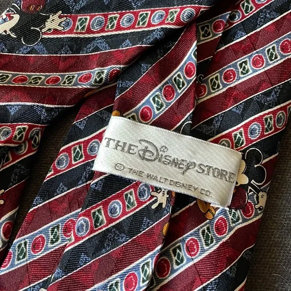 Vintage Disney Store Mickey Mouse striped silk tie 90s - Picture 3 of 4